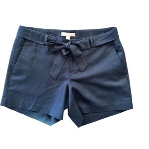 Navy Banana Republic Linen Shorts with Tie, Size 4